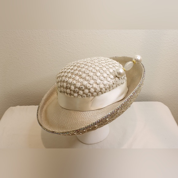 Lace & Rhinestone Hat - Picture 4 of 7
